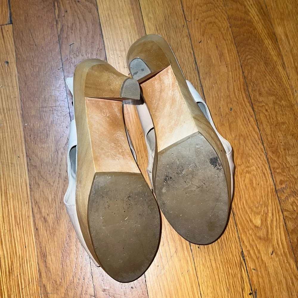 Loeffler Randall Leather Peep Toe Heels, size 10